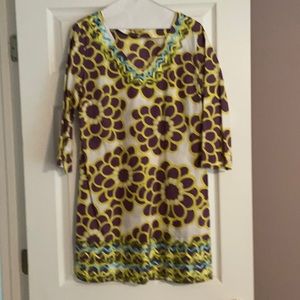 Boden yellow/purple tunic size 10